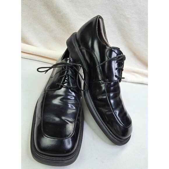 Kenneth Cole Size 10.5M Mens First Gear Black Leather Low Lace Square Toe Shoes main image 9